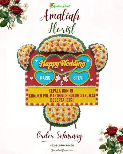 Karangan Papan Bunga Pernikahan di Pengiangan